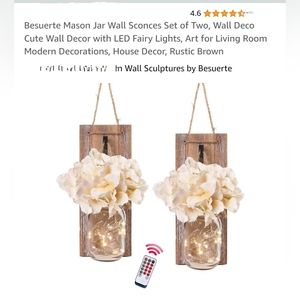 3 sets of mason jar sconces